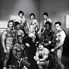 Brian Abadie, Roger Callard, Ric Drasin, Denny Gable, Reg Lewis, Jim Morris, Kal Szkalak, Mae West, Dave Du Pre, and Mike Besikof in Sextette (1977)