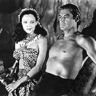 Acquanetta and Johnny Weissmuller in Tarzan and the Leopard Woman (1946)
