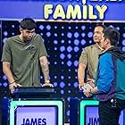 Dingdong Dantes, Jimwell Stevens, and James Labarda in Family Feud Philippines (2022)