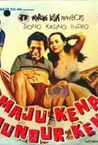 Arizal, Eva Arnaz, Gatot Sudarto, Harry Susanto, Lydia Kandou, Dono Warkop, Kasino Warkop, Indro Warkop, Idjah Bomber, Menzano, Roldiah Matulessy, Us Us, Irmawati, and Anis Chan in Maju Kena Mundur Kena (1983)