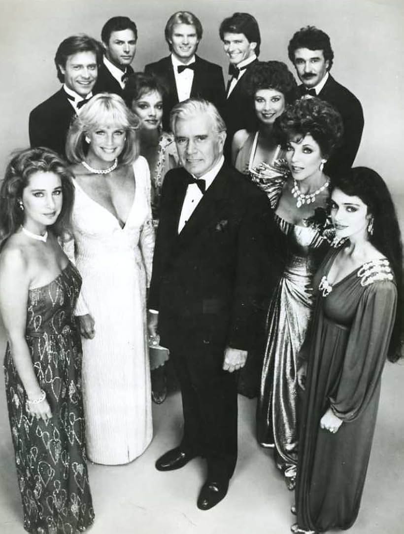 Deborah Adair, Kathleen Beller, Pamela Bellwood, Joan Collins, John Forsythe, Linda Evans, Jack Coleman, John James, Pamela Sue Martin, Michael Nader, Geoffrey Scott, and Gordon Thomson in Dynasty (1981)