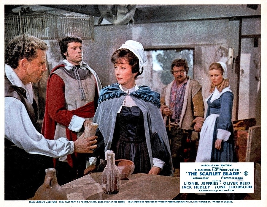 Oliver Reed, Suzan Farmer, Jack Hedley, Michael Ripper, and June Thorburn in The Crimson Blade (1963)