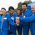 Lorenzo Lamas, Kelly Hu, Jodi Lyn O'Keefe, Erik Estrada, and Larry Wilcox at an event for Battle of the Network Stars (2017)