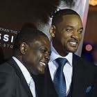 Will Smith and Bennet Omalu at an event for Concussion (2015)