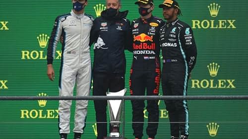 George Russell, Lewis Hamilton, and Max Verstappen in 2021 Belgian Grand Prix (2021)