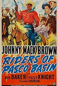 Bob Baker, Johnny Mack Brown, Fuzzy Knight, and Frances Robinson in Riders of Pasco Basin (1940)