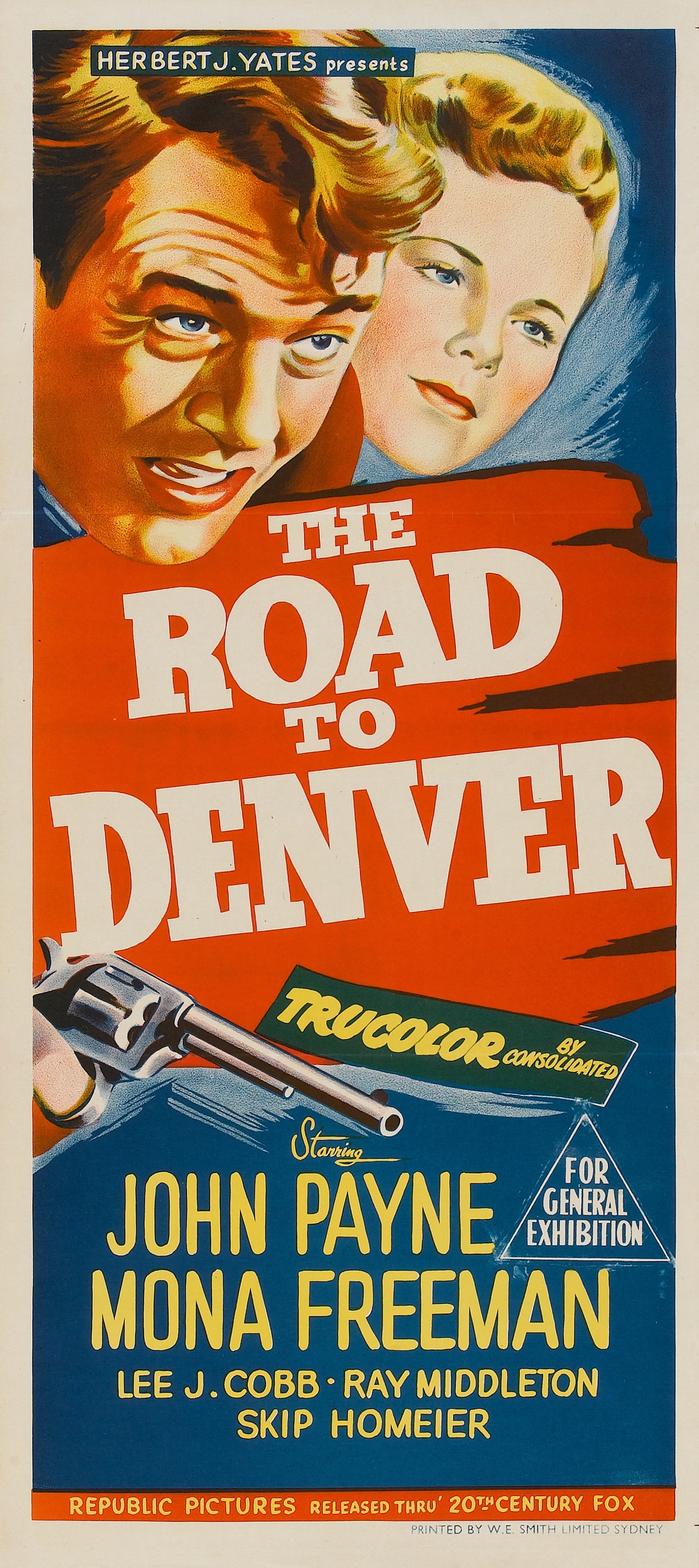 Mona Freeman and John Payne in The Road to Denver (1955)