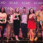 Rainn and other award winners pose at the SCAD Atlanta Undergrad Spotlight Showcase