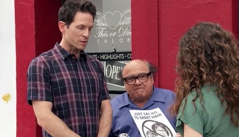 Danny DeVito, Glenn Howerton, and Sophia Del Pizzo in It's Always Sunny in Philadelphia (2005)