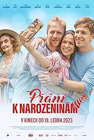 Eva Holubová, Tomás Klus, and Igor Orozovic in Prání k narozeninám (2023)