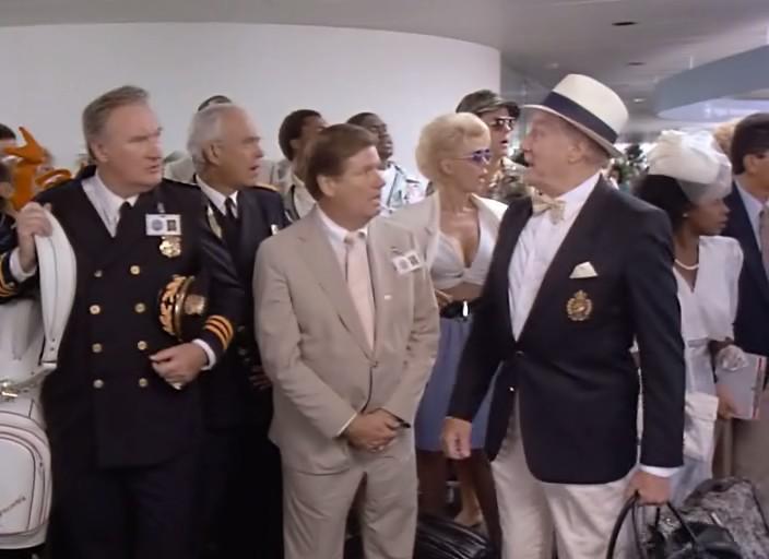 Leslie Easterbrook, Dan Fitzgerald, George Gaynes, David Graf, James Hampton, Marion Ramsey, George R. Robertson, Tab Thacker, and Michael Winslow in Police Academy 5: Assignment: Miami Beach (1988)