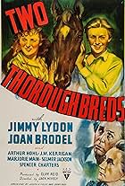 Selmer Jackson, Joan Leslie, Jimmy Lydon, and Marjorie Main in Two Thoroughbreds (1939)