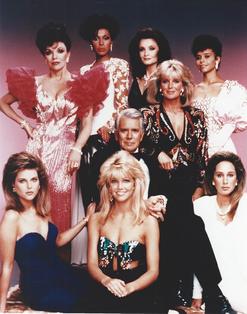 Heather Locklear, Pamela Bellwood, Joan Collins, John Forsythe, Linda Evans, Troy Byer, Catherine Oxenberg, Diahann Carroll, and Kate O'Mara in Dynasty (1981)