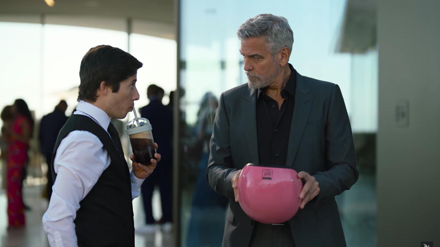 George Clooney and Brandon Engman in Nespresso: The Bet (2023)