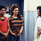 Elizabeth Berkley, Mario Lopez, and Nancy Valen in Saved by the Bell (1989)