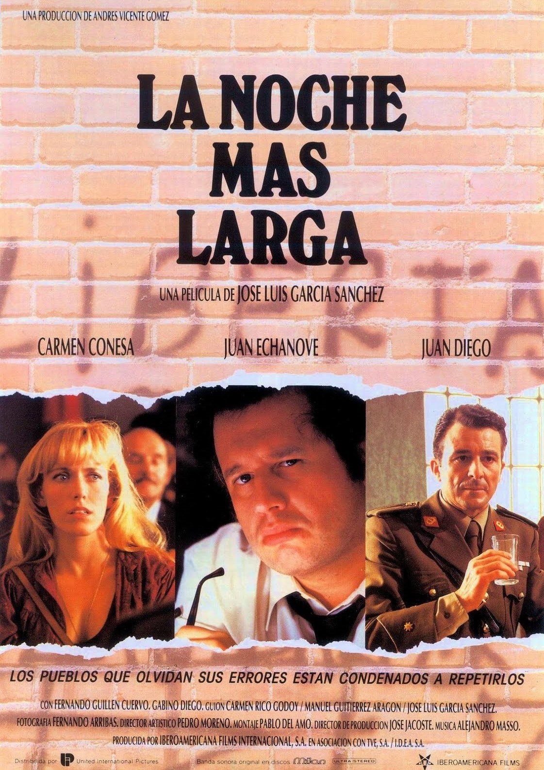 Carmen Conesa, Juan Diego, and Juan Echanove in La noche más larga (1991)