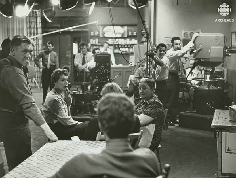 Amanda Alarie, Rolland Bédard, and Denise Pelletier in La famille Plouffe (1953)