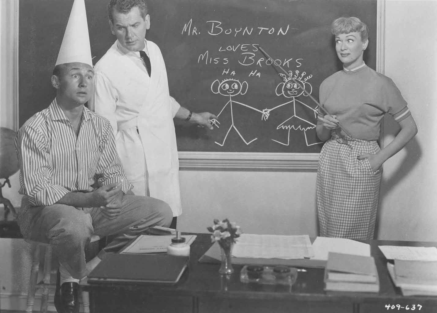 Eve Arden, Nick Adams, and Robert Rockwell in Our Miss Brooks (1956)