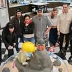 Melody Hirose, Jacqueline Ordonez, Duff Goldman, Katherine Hill, Ben Turner, and Lauren Friedman in Duff Takes The Cake (2019)