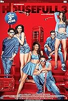 Abhishek Bachchan, Akshay Kumar, Riteish Deshmukh, Jacqueline Fernandez, Lisa Haydon, and Nargis Fakhri in Housefull 3 (2016)