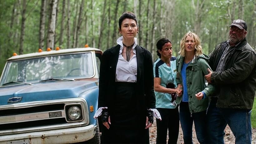 Brad Kelly, Jewel Staite, Mitra Suri, and Sarah Grey in The Order (2019)