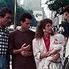 Steve Guttenberg, Tom Selleck, Ted Danson, Nancy Travis, Lisa Blair, and Michelle Blair in 3 Men and a Baby (1987)