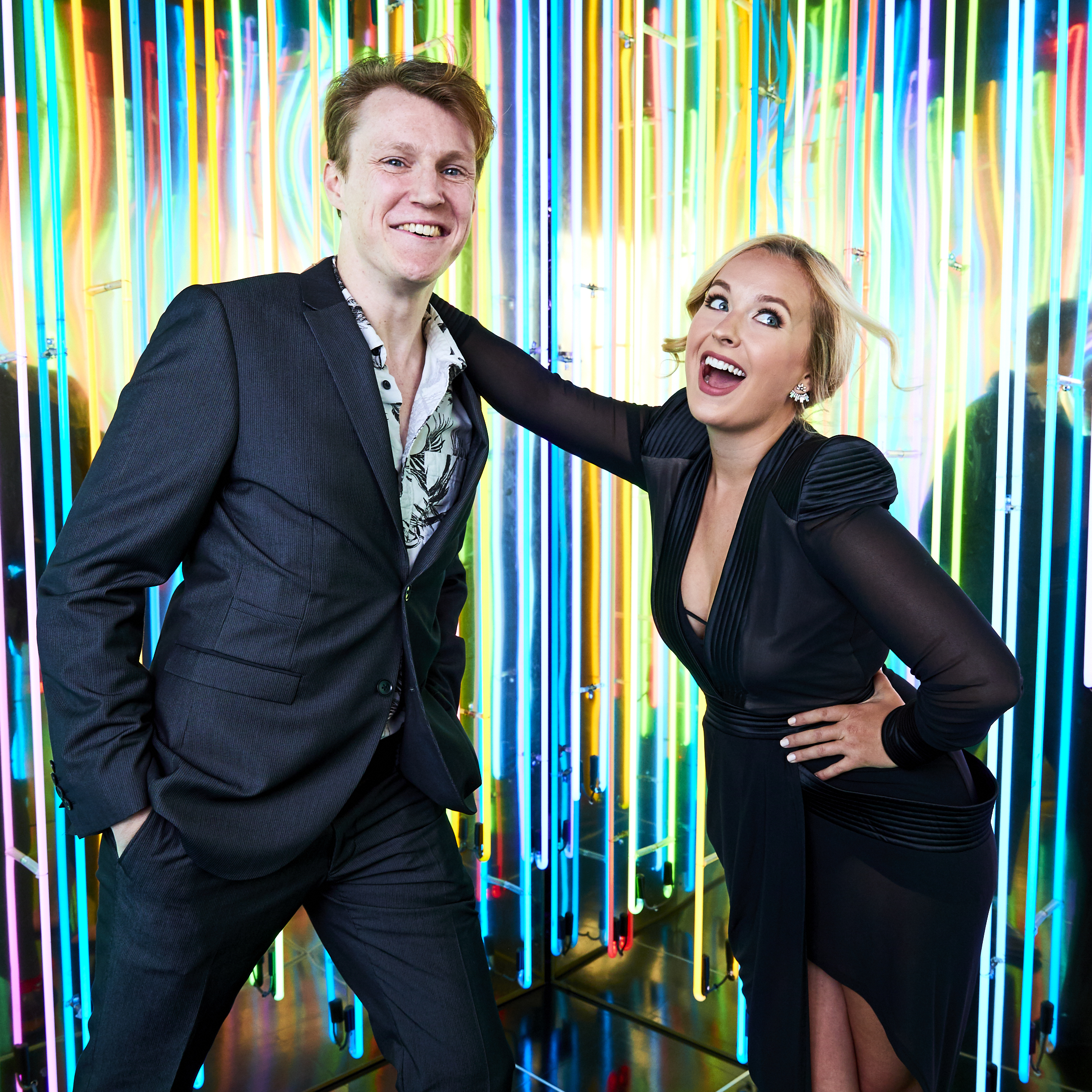 Julia Mattison and Noel Carey, co-creators of 2016 Streamy Award-winning Indie series, "Brooklyn Sound", pictured at the Streamy Awards.