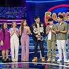 Dingdong Dantes, Josh Adornado, Nikko Virtucio, Christine Laparan Policarpio, Jacob Policarpio, Julia Policarpio, Mat Realizan, Kych Minemoto, and Sachzna Laparan in Family Feud Philippines (2022)