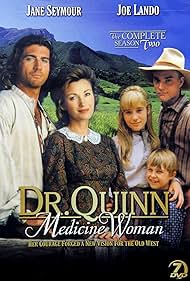 Jane Seymour, Chad Allen, Joe Lando, and Shawn Toovey in Dr. Quinn, Medicine Woman (1993)