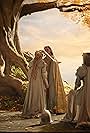 Benjamin Walker, Kip Chapman, Fabian McCallum, Morfydd Clark, and Cameron Brown in The Lord of the Rings: The Rings of Power (2022)