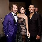 Glen Powell, Lily James, and Greg Tarzan Davis