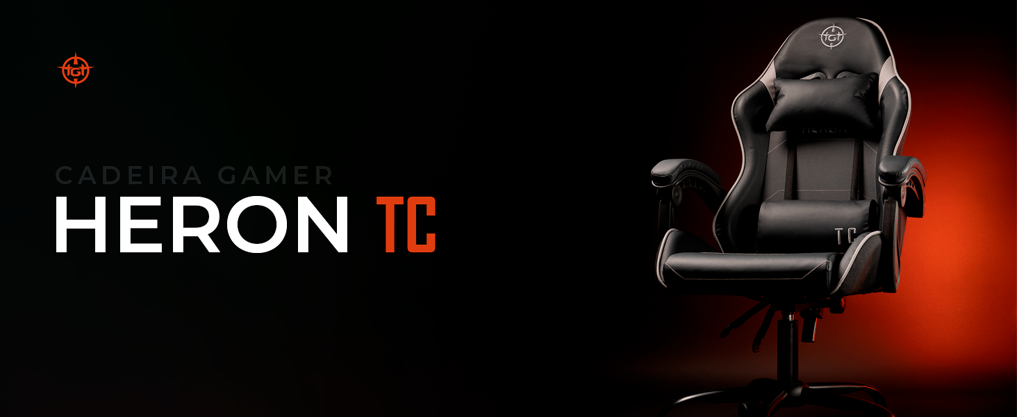 Cadeira Gamer TGT Heron TC Cinza e Preto