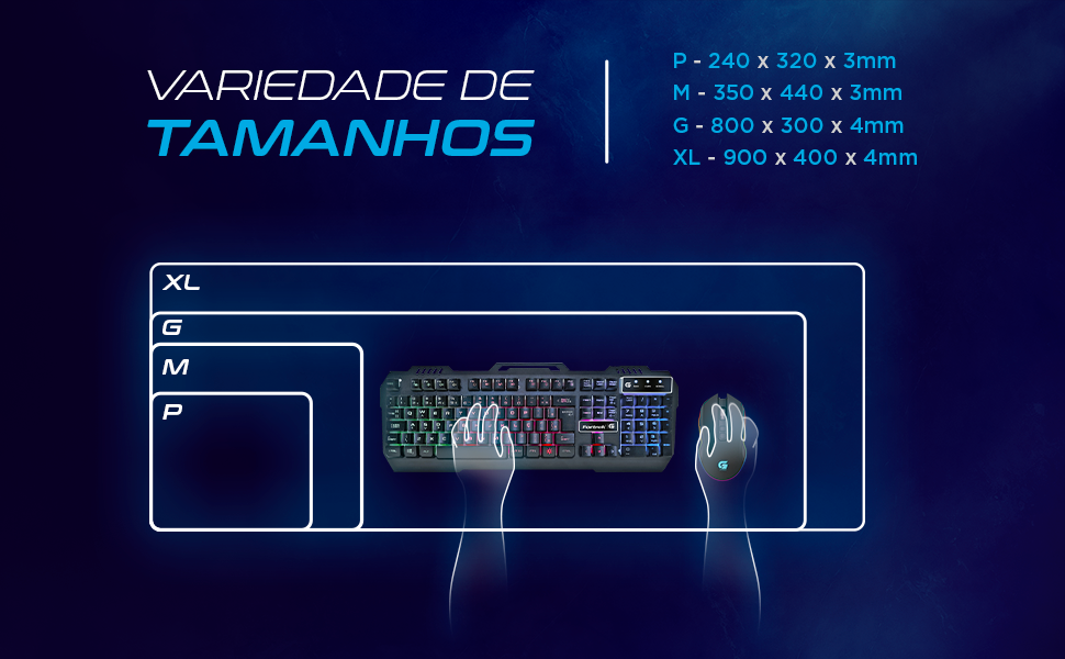 mousepad tamanhos