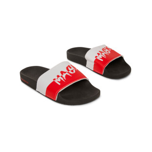 CHINELO SLIDE VERMELHO/BRANCO