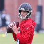 Kirk Cousins during OTA offseason workouts at the Atlanta Falcons training facility in Flowery Branch, Ga.