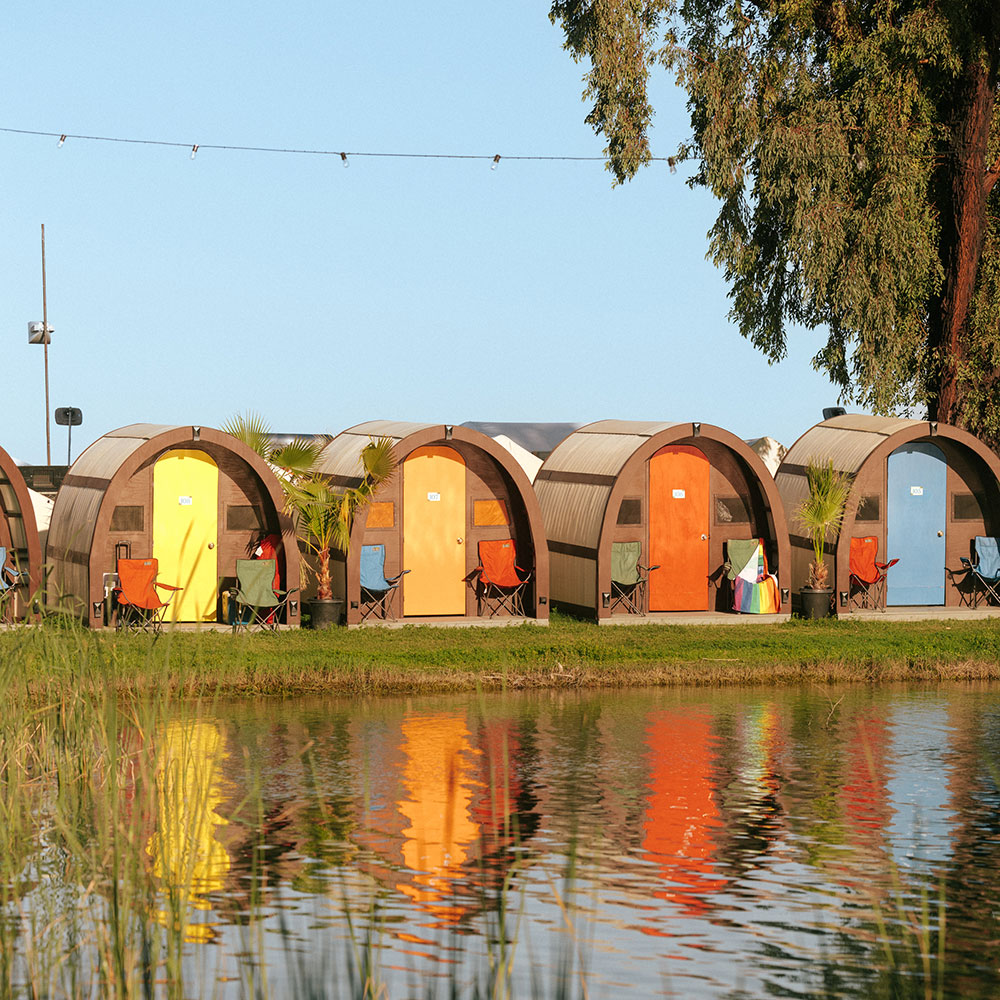 Camping lodges at Coachella