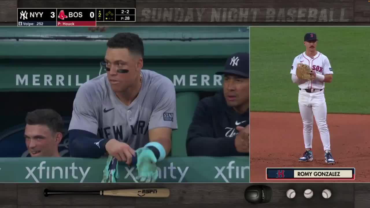 Red Sox 1B Reacts to Judge