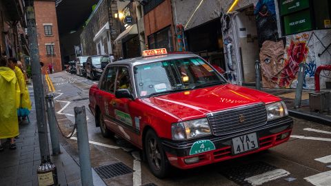 A driver waits for a traffic light to change, in Hong Kong, China on May 24, 2024.