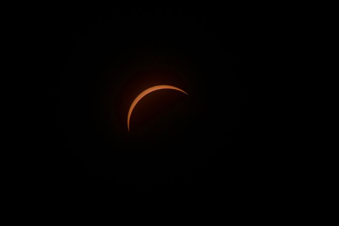 Daniel McCartney of Syracuse, New York, captured the eclipse near totality at Big Moose Lake in the heart of the Adirondack Mountains in upstate New York.