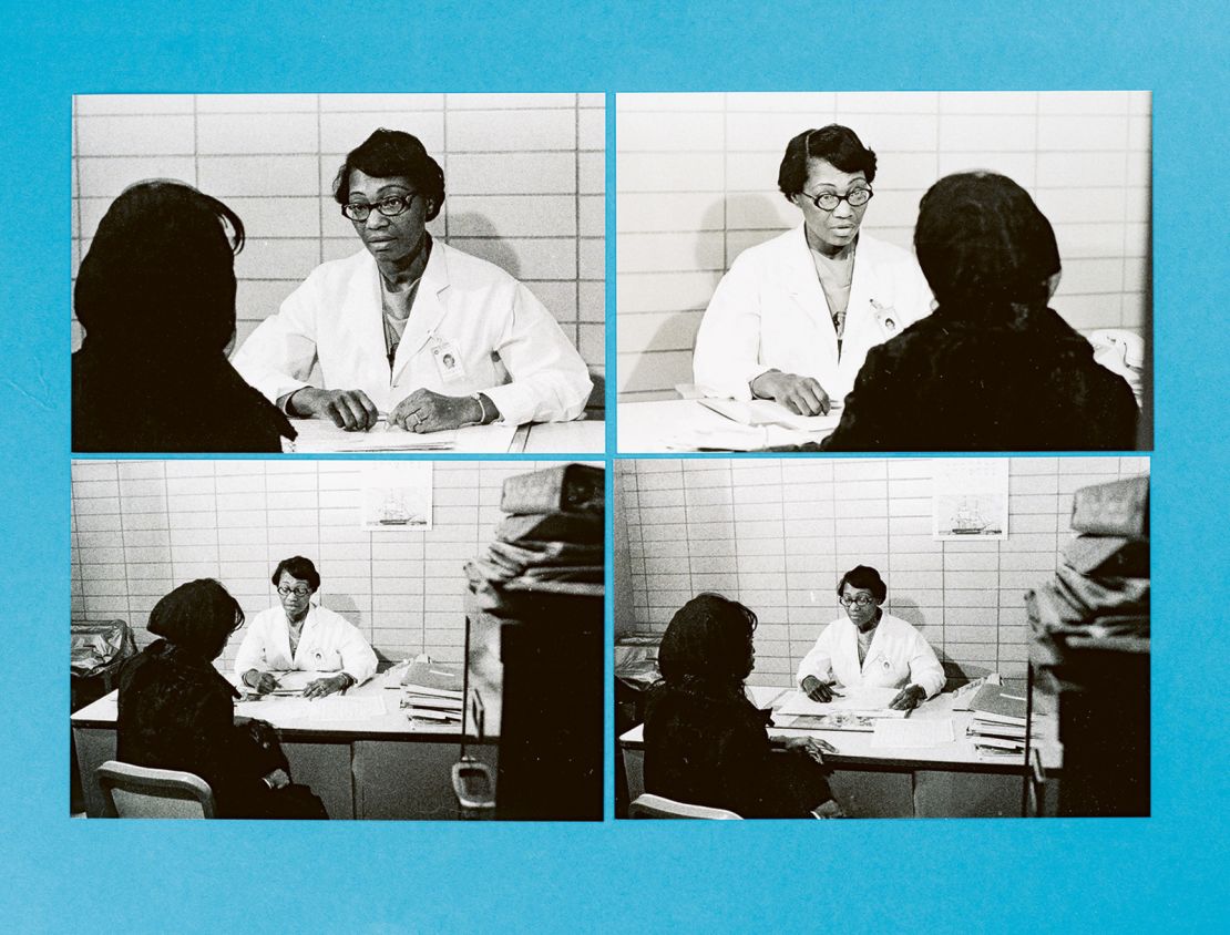 Held by the Chicago History Museum, these images were made in the now-shuttered and Black-run Friendship Medical Center in Chicago. “I love these images of a Black, female physician in close consult with a patient,” Winant said.