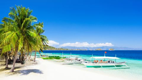 Filipino boat in the sea, Boracay, Philippines