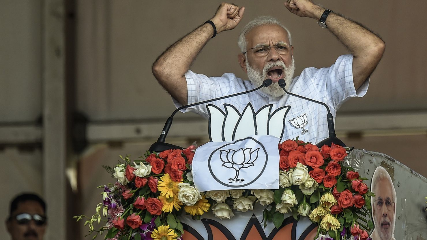 Indian Prime Minister Narendra Modi speaks at the public rally at Brigade ground on April 3, 2019, in Kolkata, India. (Photo by Atul Loke/Getty Images)