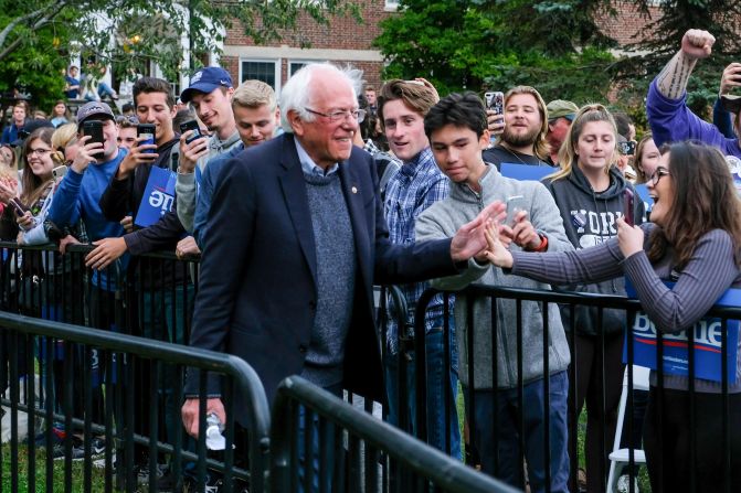 Sanders campaigns at the University of New Hampshire in September 2019. A few days later, <a href="https://www.cnn.com/2019/10/02/politics/bernie-sanders-artery-blockage-2020/index.html" target="_blank">he took himself off the campaign trail</a> after doctors treated a blockage in one of his arteries. Sanders suffered a heart attack, his campaign confirmed.