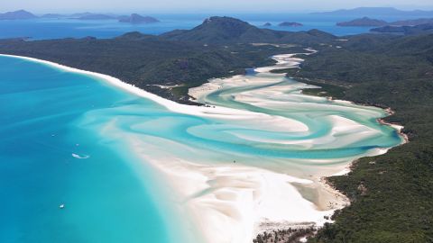 Aerial photo of Whitehaven Beach, Whitsundays