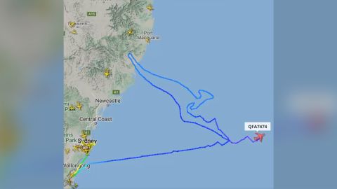 Qantas flight path kangaroo logo