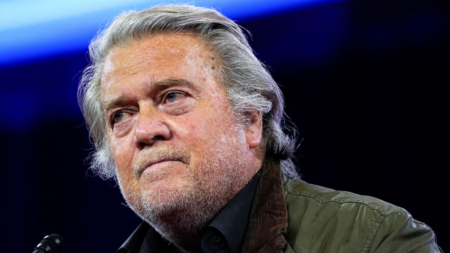 Former White House Chief Strategist Steve Bannon addresses the Conservative Political Action Conference (CPAC) annual meeting in National Harbor, Maryland, U.S., February 24, 2024.