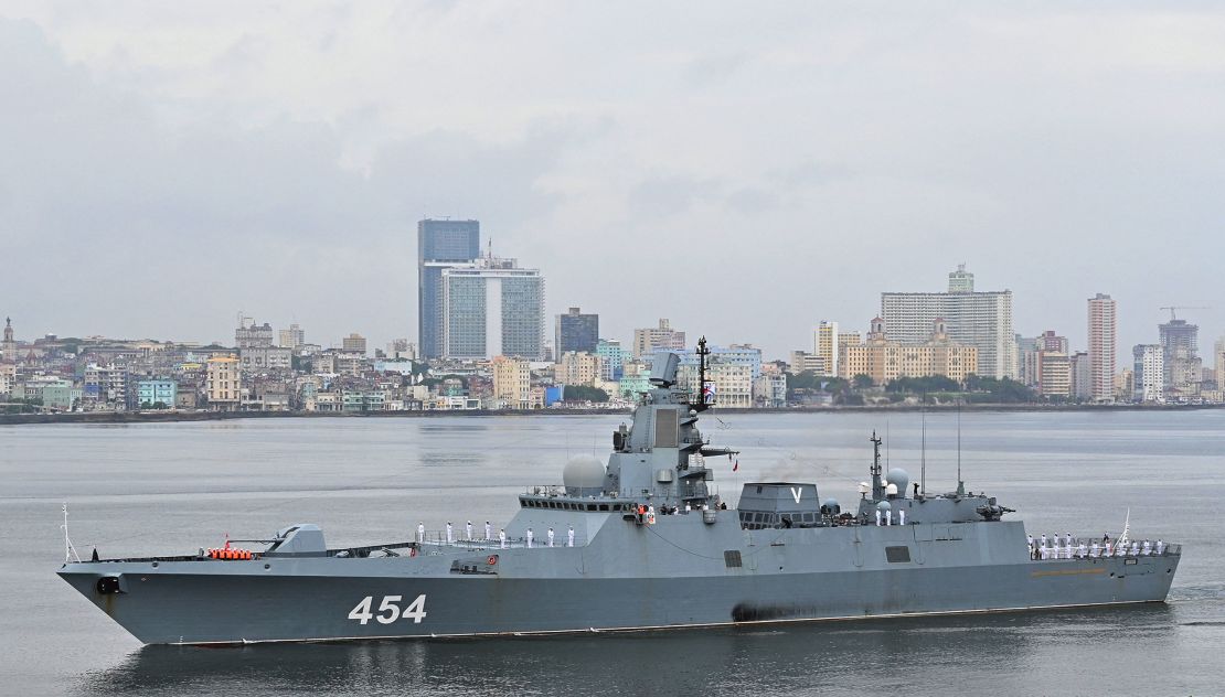 Russian frigate Admiral Gorshkov enters Havana’s bay, Cuba, June 12, 2024.