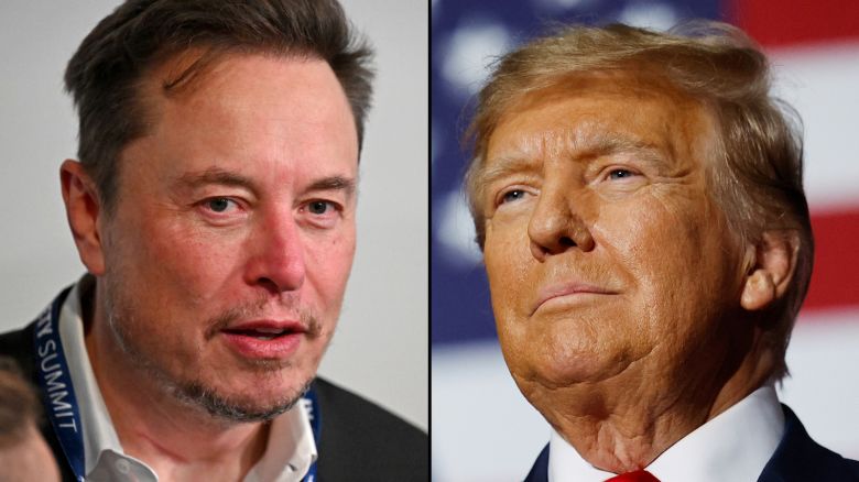 Elon Musk, left, and former President Donald Trump.