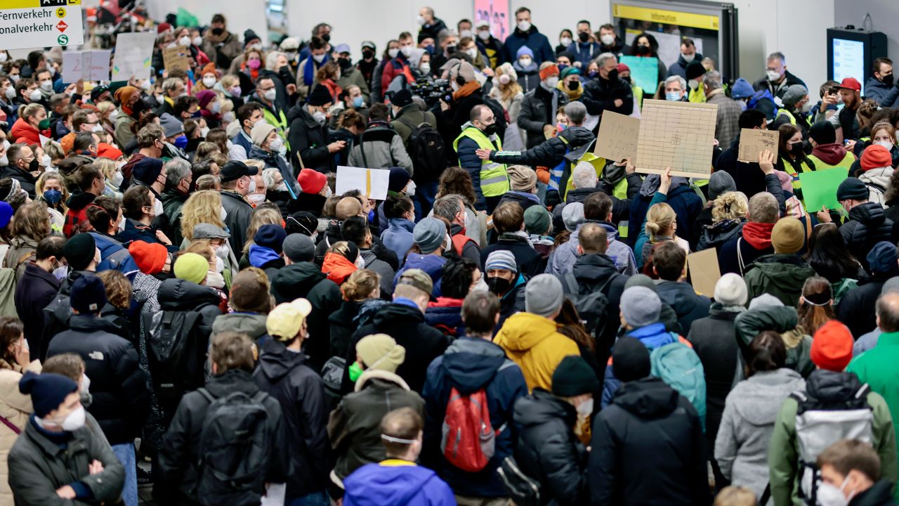 People fleeing war-torn Ukraine get food, clothing and toiletries at Hauptbahnhof main railway station on March 2, 2022 in Berlin, Germany.