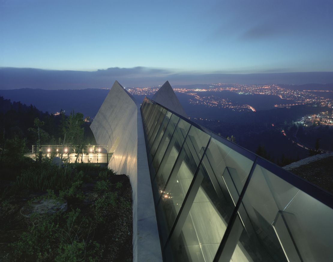 The reflective Yad Vashem Holocaust History Museum in Jerusalem, Israel.